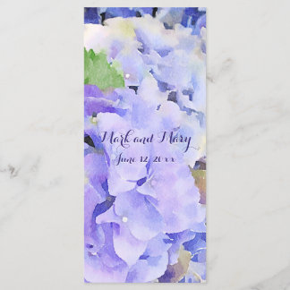 Custom Hydrangea Wedding or Event Menu