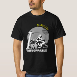 Custom 'I Am Unstoppable' Biker Rider Motivational T-Shirt