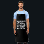 Custom I Grill Chef Funny Personalised Apron<br><div class="desc">Fuel the fun with this custom "I Grill" funny personalised chef apron! Perfect for men and women who love BBQ, cooking, or humour. Personalise with any name for a unique gift. Durable, adjustable, and machine washable. Great for birthdays, holidays, or grill masters. ALT-Text: Custom I Grill Chef Funny Personalised Apron...</div>