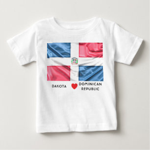 Custom I Heart Flag of Dominican Republic Baby T-Shirt