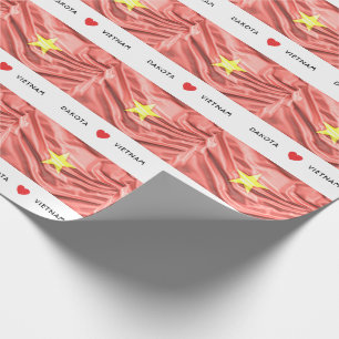 Custom I Heart Flag of Vietnam Wrapping Paper