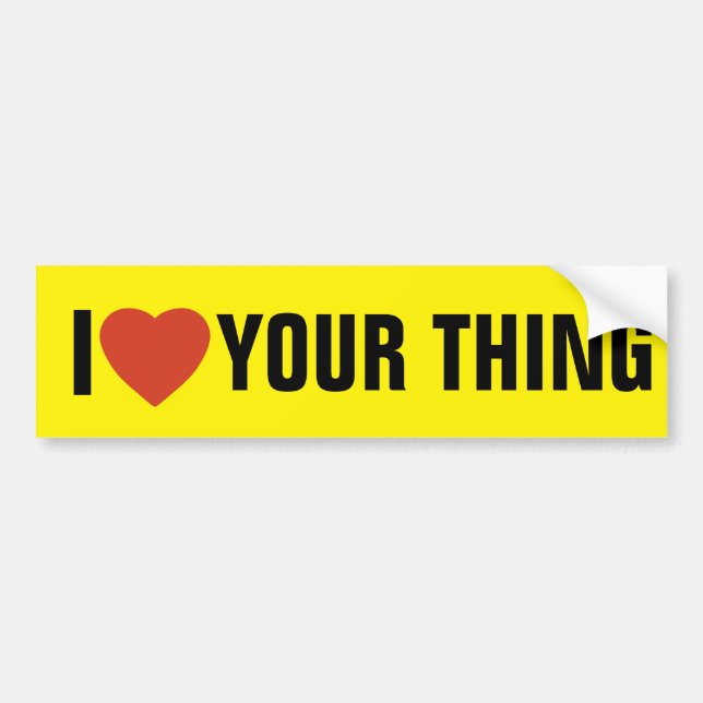Custom I heart, I love Bumper Sticker (Front)