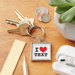 Custom I heart premium keychain
