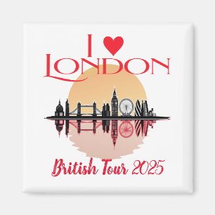Custom I Love London Skyline Coronation Souvenir Magnet