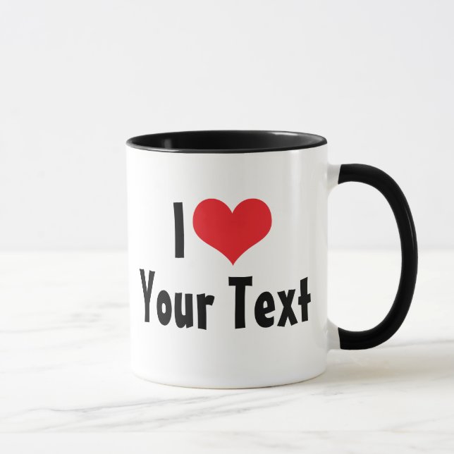 Custom I Love Mug (2-Sided) (Right)