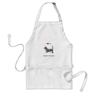 Custom I Love My Basset Hound Dog Standard Apron
