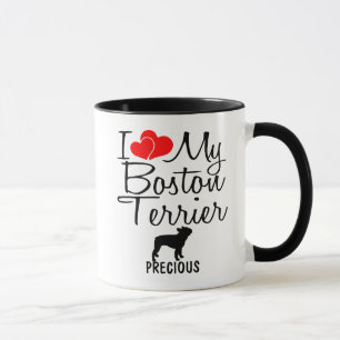 Custom I Love My Boston Terrier Mug