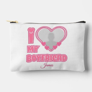 Custom I Love My Boyfriend – Add Photo & Name Accessory Pouch