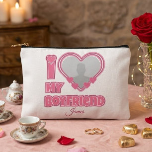 Custom I Love My Boyfriend – Add Photo & Name Accessory Pouch