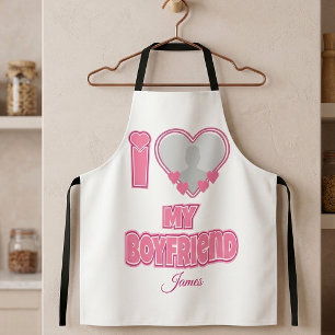 Custom I Love My Boyfriend – Add Photo & Name Apron