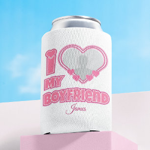 Custom I Love My Boyfriend – Add Photo & Name Can Cooler