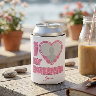 Custom I Love My Boyfriend – Add Photo & Name Can Cooler