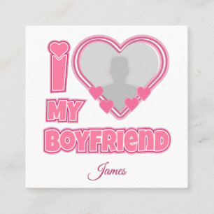Custom I Love My Boyfriend – Add Photo & Name Discount Card