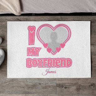 Custom I Love My Boyfriend – Add Photo & Name Doormat
