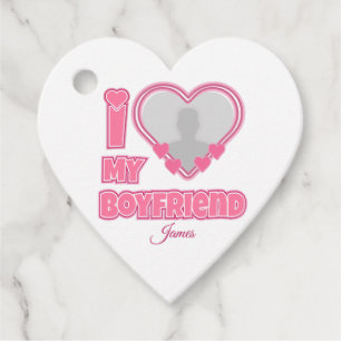 Custom I Love My Boyfriend – Add Photo & Name Favour Tags