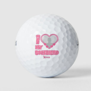 Custom I Love My Boyfriend – Add Photo & Name Golf Balls
