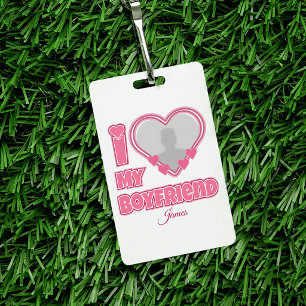 Custom I Love My Boyfriend – Add Photo & Name ID Badge