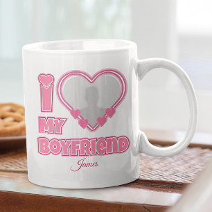 Custom I Love My Boyfriend – Add Photo & Name Large Coffee Mug