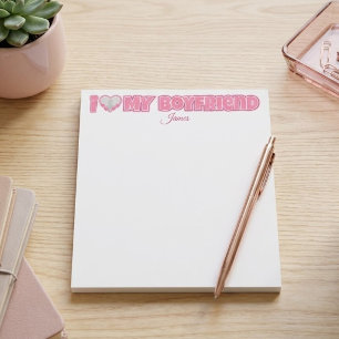 Custom I Love My Boyfriend – Add Photo & Name Notepad