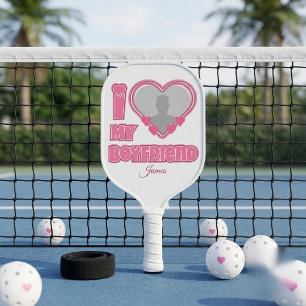 Custom I Love My Boyfriend – Add Photo & Name Pickleball Paddle