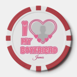 Custom I Love My Boyfriend – Add Photo & Name Poker Chips