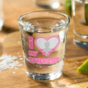 Custom I Love My Boyfriend – Add Photo & Name Shot Glass