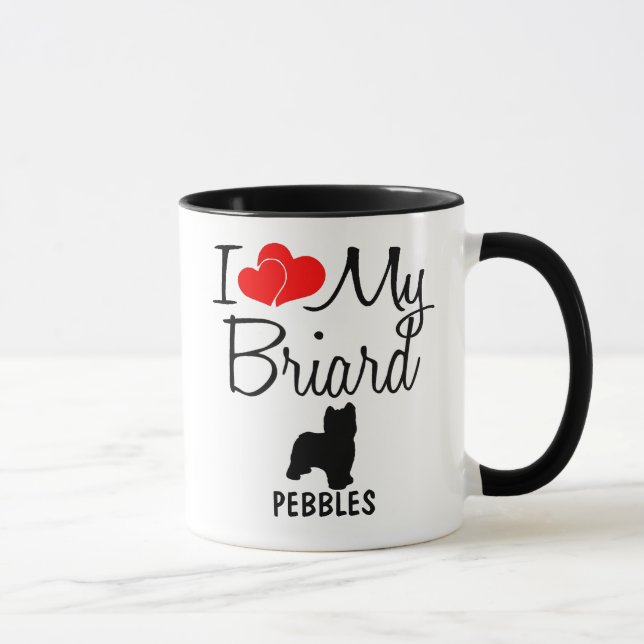 Custom I Love My Briard Mug (Right)
