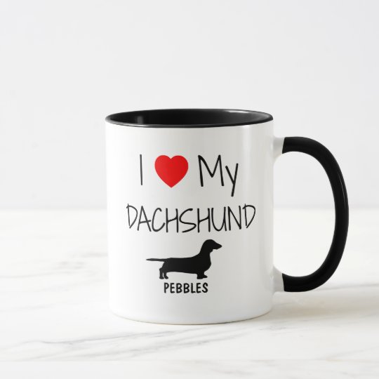 Custom I Love My Dachshund Mug
