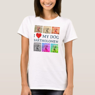 Custom I LOVE MY DOG Pop Art Pet Lover T-Shirt
