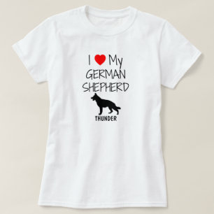Custom I Love My German Shepherd T-Shirt