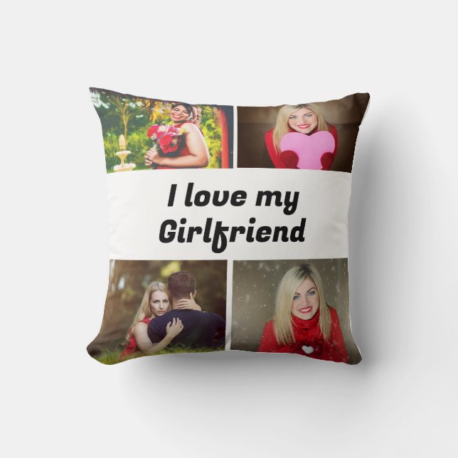 Custom I love my Girlfriend 4 photo  Cushion (Front)