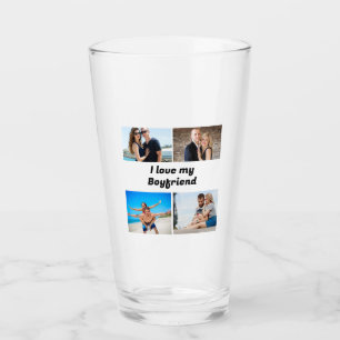 Custom I love my Girlfriend 4 photo Glass