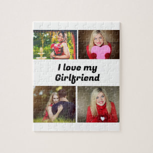 Custom I love my Girlfriend 4 photo Jigsaw Puzzle