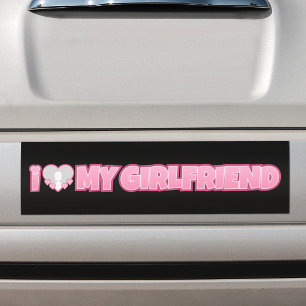 Custom I Love My Girlfriend – Add Photo Bumper Sticker