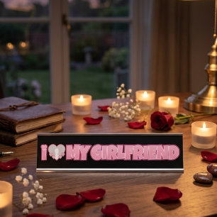 Custom I Love My Girlfriend – Add Photo Desk Name Plate