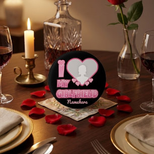 Custom I Love My Girlfriend – Add Photo & Name 3 Cm Round Badge