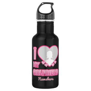 Custom I Love My Girlfriend – Add Photo & Name 532 Ml Water Bottle