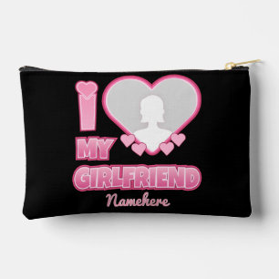 Custom I Love My Girlfriend – Add Photo & Name Accessory Pouch