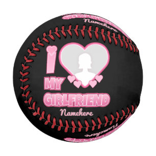 Custom I Love My Girlfriend – Add Photo & Name Baseball