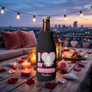 Custom I Love My Girlfriend – Add Photo & Name Bottle Cooler