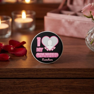 Custom I Love My Girlfriend – Add Photo & Name Ceramic Knob