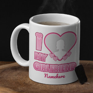 Custom I Love My Girlfriend – Add Photo & Name Coffee Mug