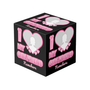 Custom I Love My Girlfriend – Add Photo & Name Cube