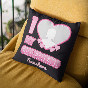 Custom I Love My Girlfriend – Add Photo & Name Cushion
