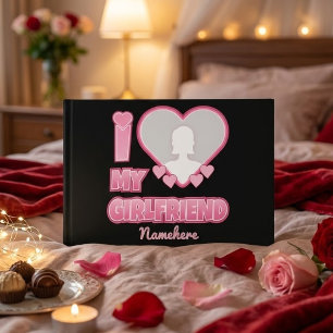 Custom I Love My Girlfriend – Add Photo & Name Guest Book