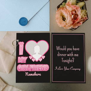 Custom I Love My Girlfriend – Add Photo & Name Invitation