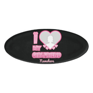 Custom I Love My Girlfriend – Add Photo & Name Name Tag