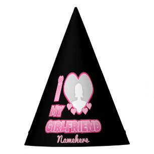 Custom I Love My Girlfriend – Add Photo & Name Party Hat