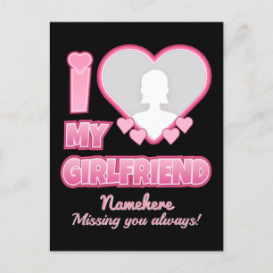 Custom I Love My Girlfriend – Add Photo & Name Postcard