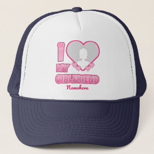 Custom I Love My Girlfriend – Add Photo & Name Trucker Hat